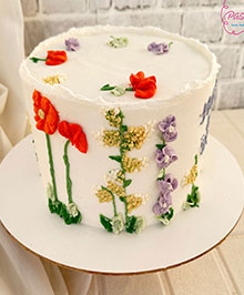 Frosting Turuncu Lila Yesil Cicek isz